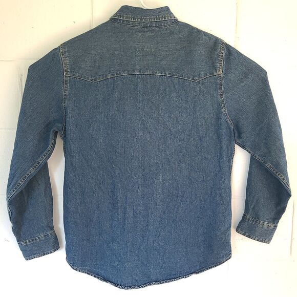VTG Levi's Red Tab Denim Long Sleeve Button Up Pearl Snap Women Sz Med western - Picture 12 of 16